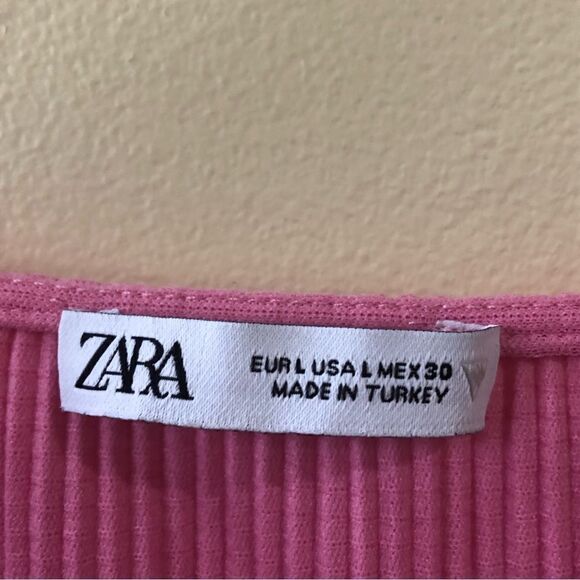Zara Pink Ruched Crop Top - Picture 4 of 6